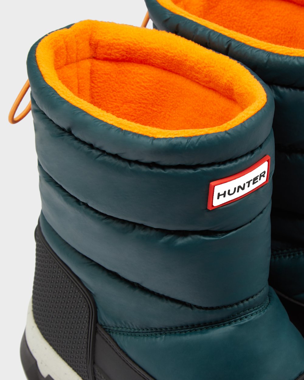 Mens Snow Boots - Hunter Original Insulated Short (90ACVSMFD) - Green/Grey